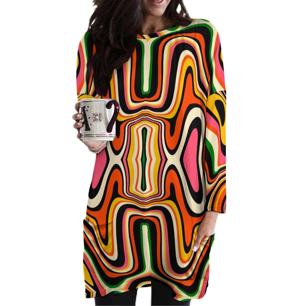 Women’s All Over Long Sleeve Mini Dress