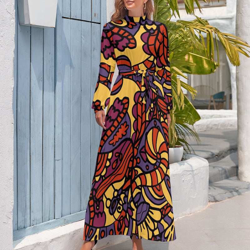 Women's Long Sleeve High Neck Dress