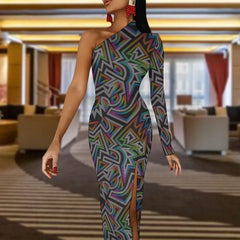 Half Sleeve Slit Dress for Women