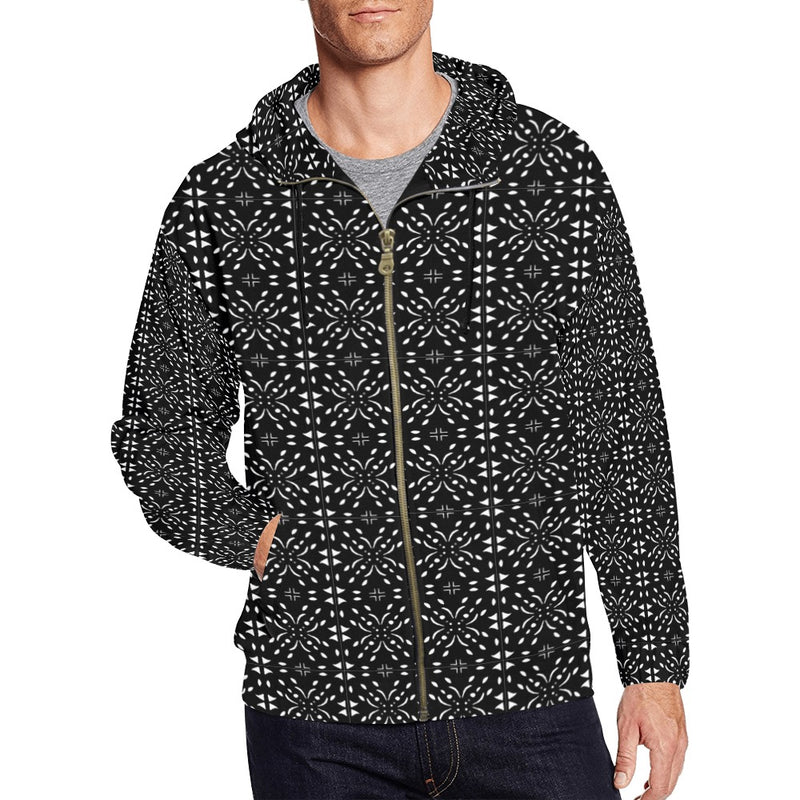 Men's All Over Print Full Zip Hoodie (Model H14)