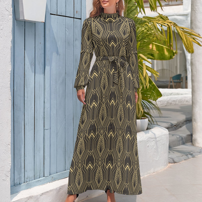 Women's Long Sleeve High Neck Dress