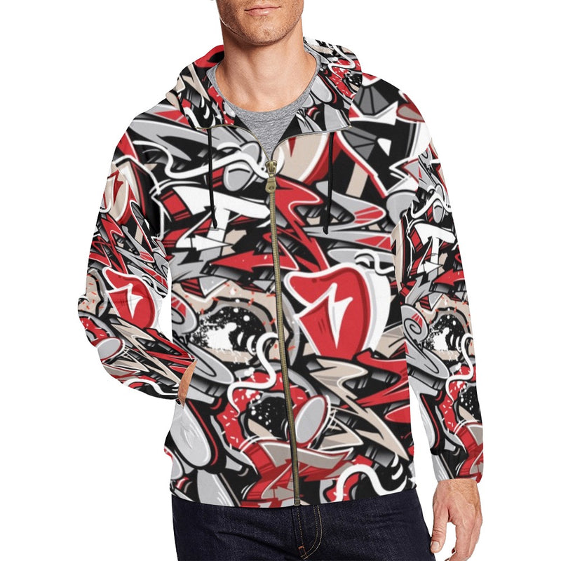 Men's All Over Print Full Zip Hoodie (Model H14)