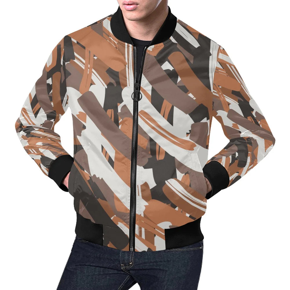 Men's All Over Print Casual Bomber Jacket
