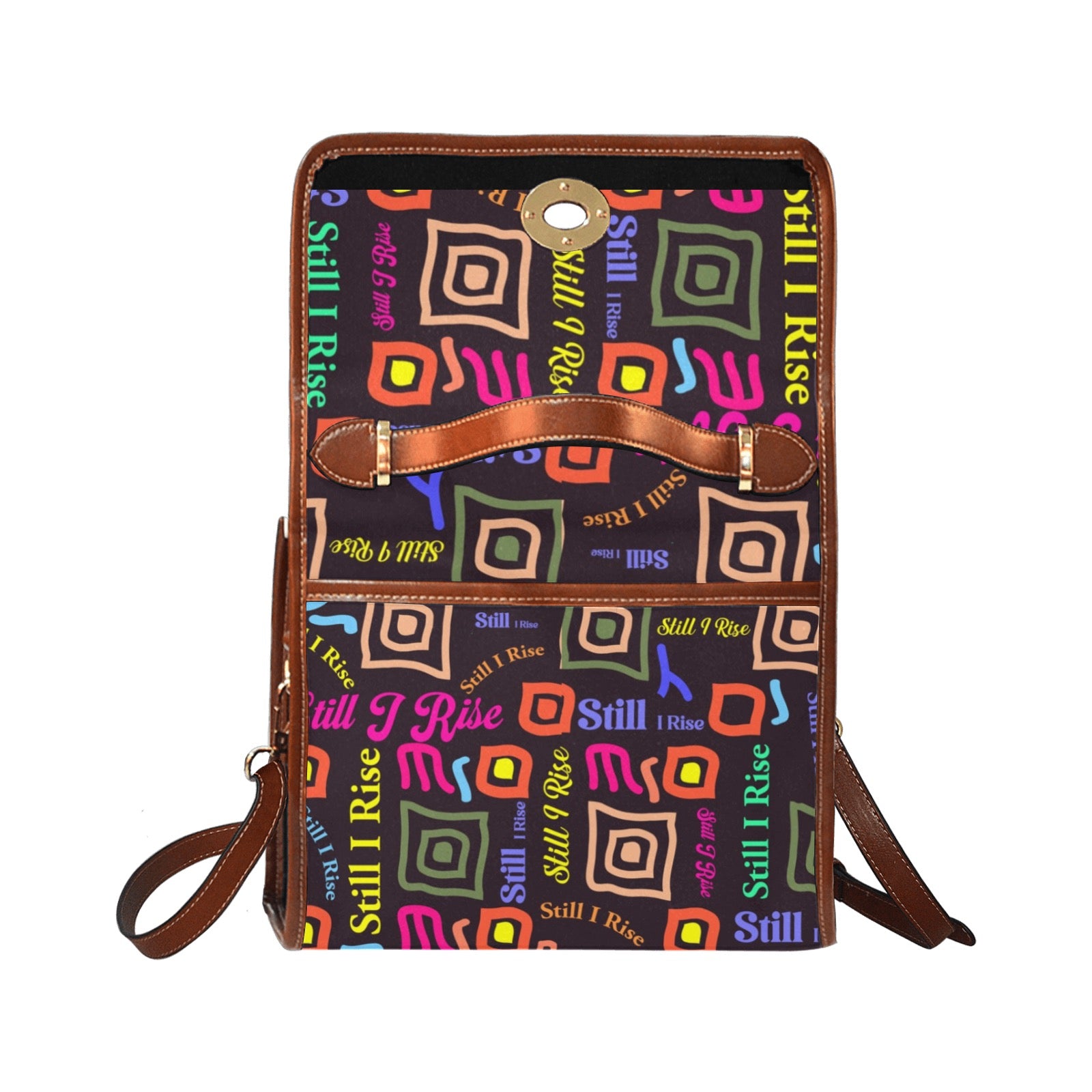 Waterproof Canvas Bag-Brown (All Over Print) (1641)
