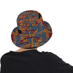 AfroCentrc Pattern  Black culture Black History Harlem Renaissance Unisex Summer Bucket Hat  Harlem Print Magic)