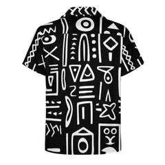AfroCentrc Pattern  Black culture Black History Harlem Renaissance Cuban collar shirt ( Harlem Print Magic)