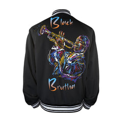 New Men's Striped Trim Bomber Jacket