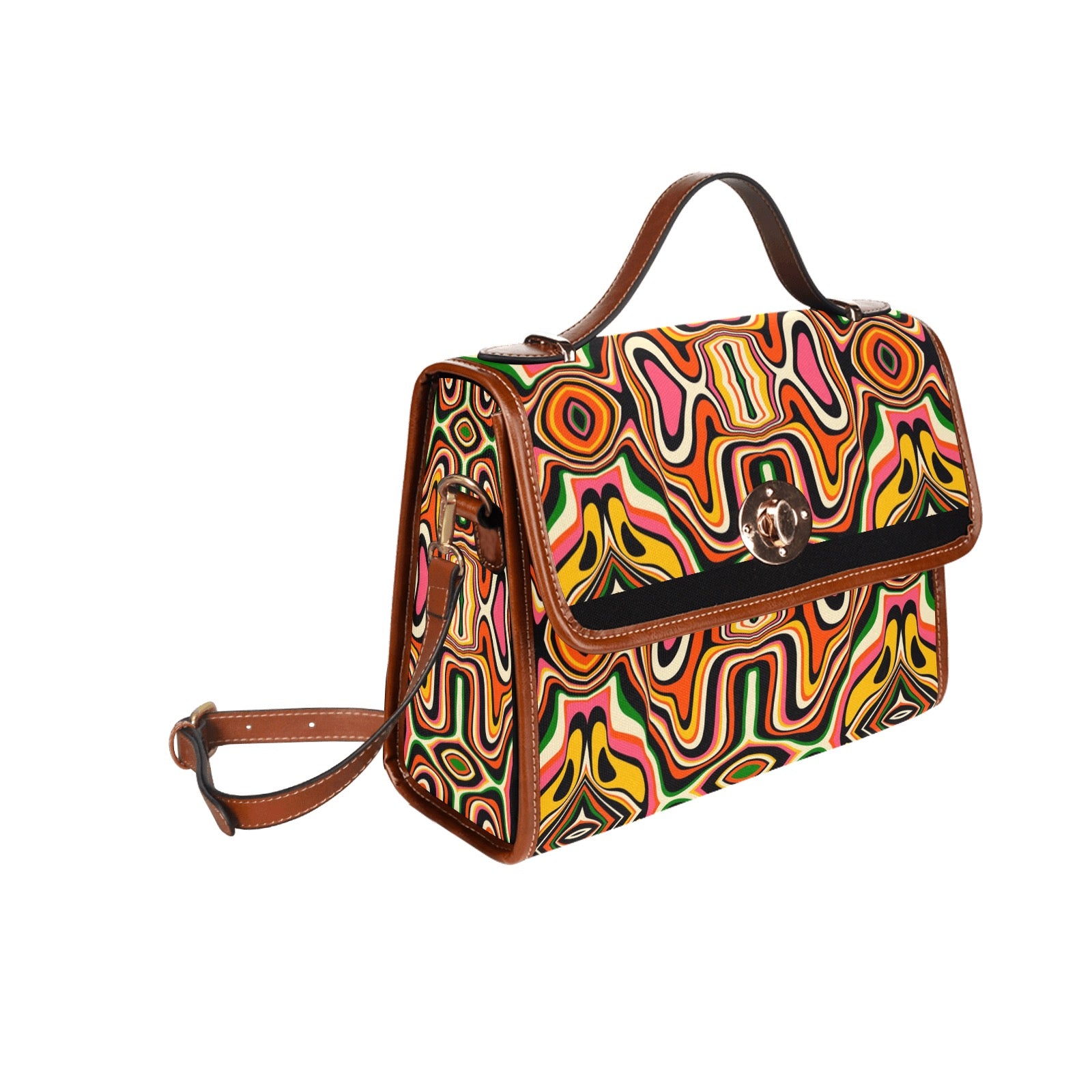 Waterproof Canvas Bag-Brown (All Over Print) (1641)