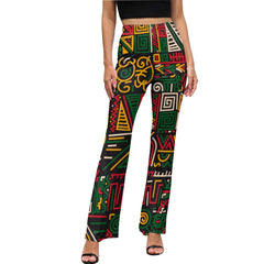AfroCentrc Pattern  Black culture Black History Harlem Renaissance LP Flared Pants( Harlem Print Magic)