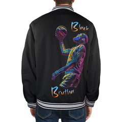 New Men's Striped Trim Bomber Jacket