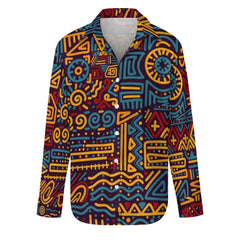 AfroCentrc Pattern  Black culture Black History Harlem Renaissance Women's long sleeved lining ( Harlem Print Magic)