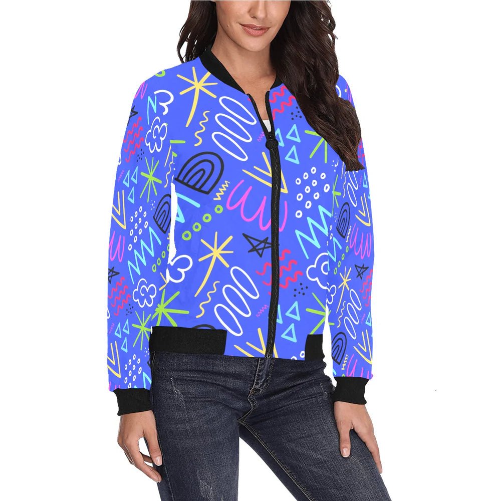 Women's All Over Print  Bomber Jacket (Model H36)