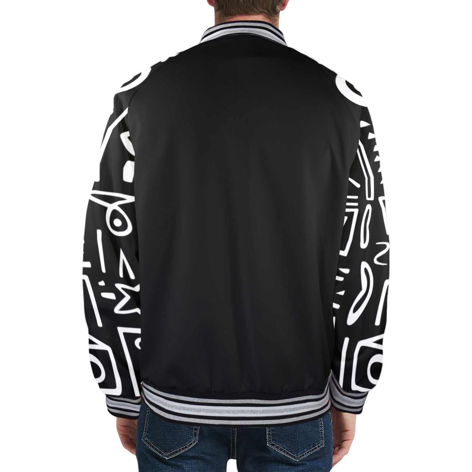 New Men's Striped Trim Bomber Jacket