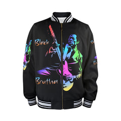 New Men's Striped Trim Bomber Jacket