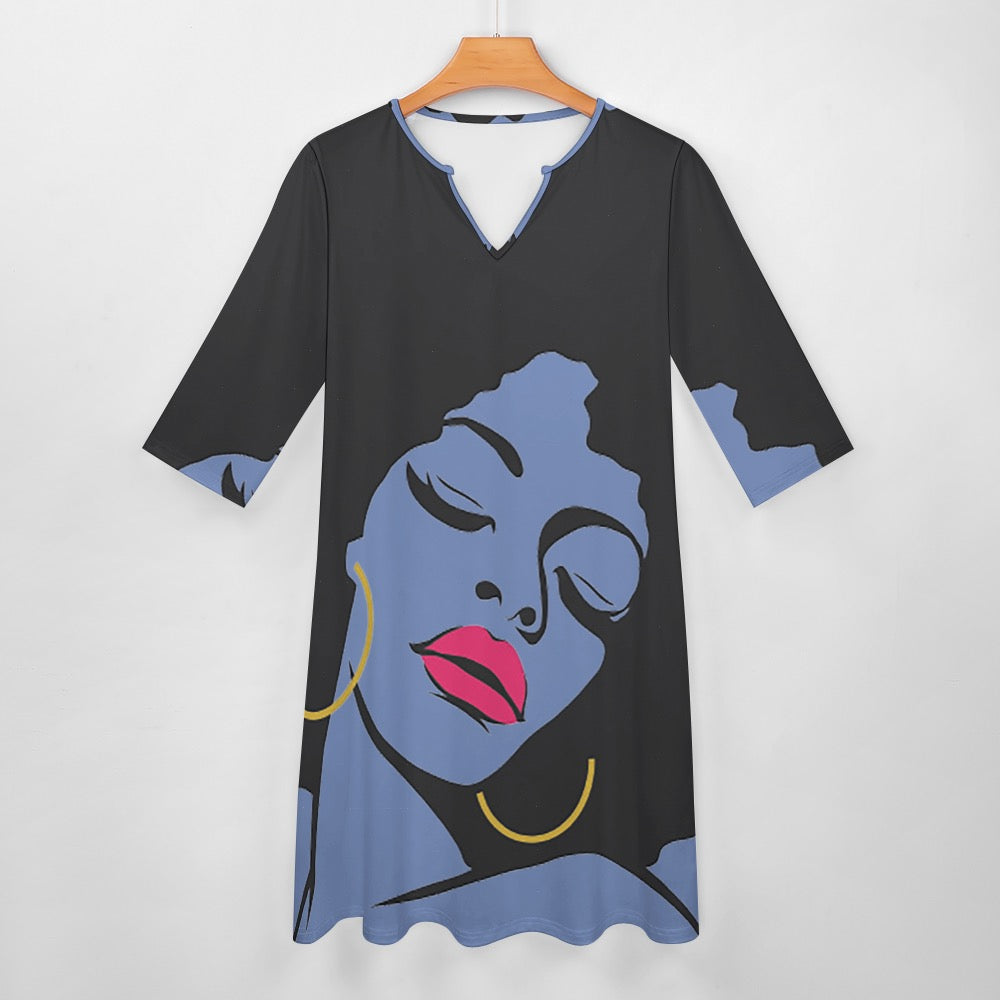7-point sleeve dress