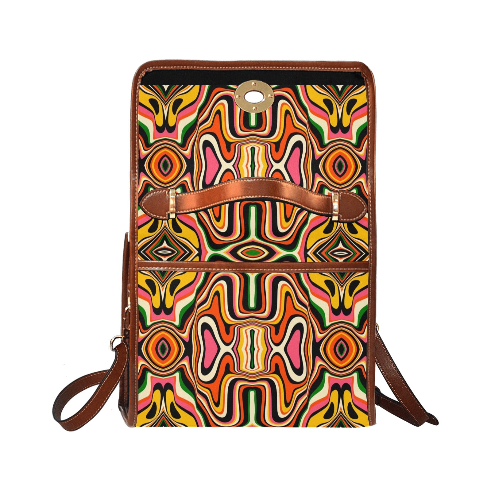Waterproof Canvas Bag-Brown (All Over Print) (1641)