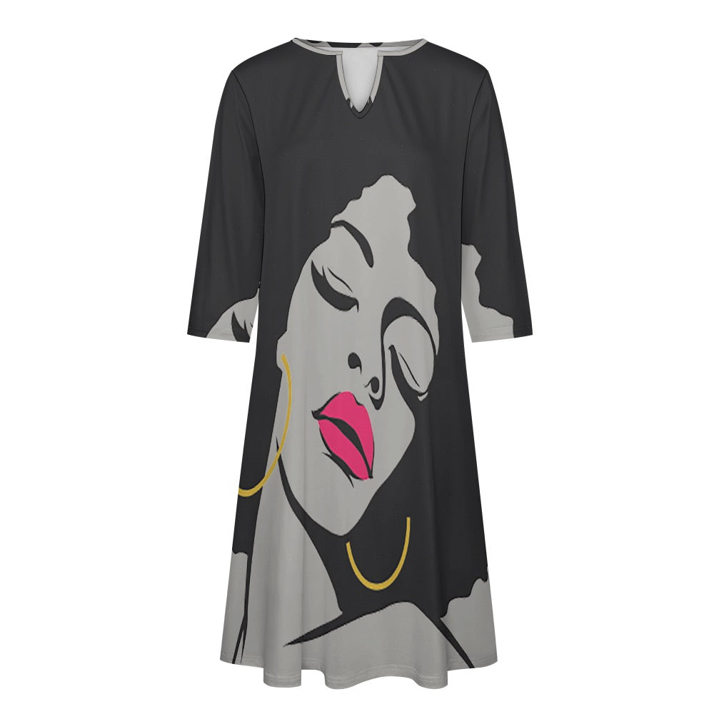 7-point sleeve dress