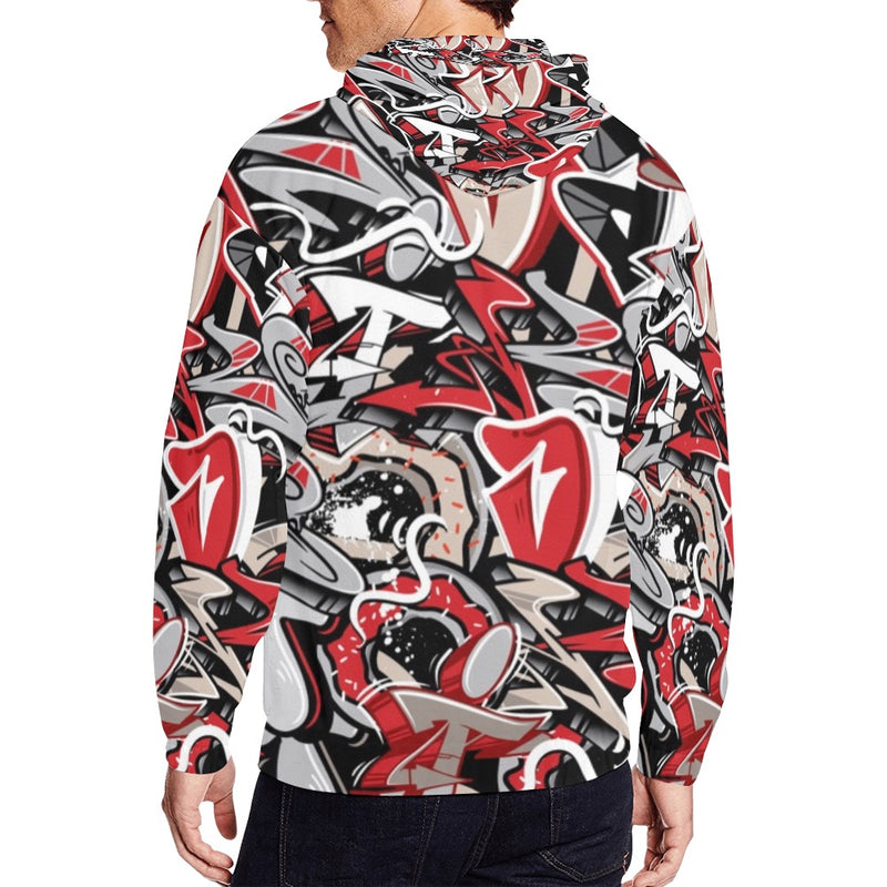 Men's All Over Print Full Zip Hoodie (Model H14)