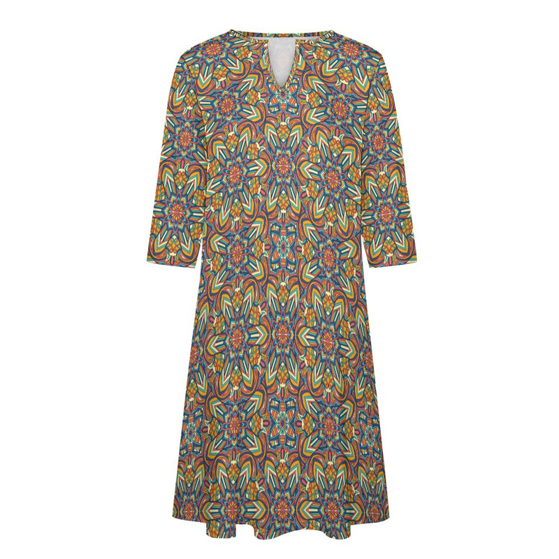 Robe à manches 7 pointes pour femme