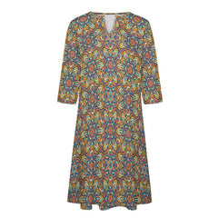 Robe à manches 7 pointes pour femme