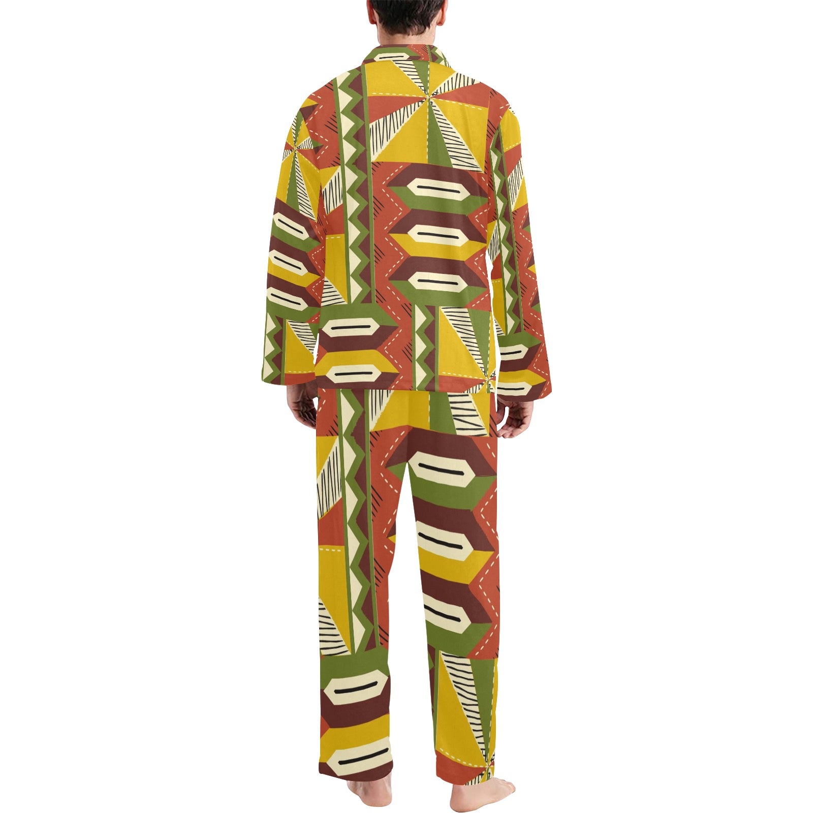 Men's V-Neck Long Pajama Set