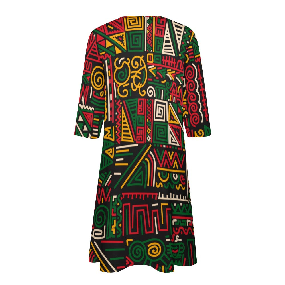 7-point sleeve dress