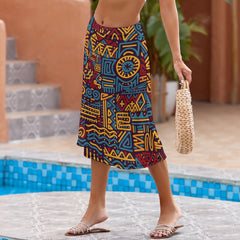 AfroCentrc Pattern  Black culture Black History Harlem Renaissance Skirt ( Harlem Print Magic)