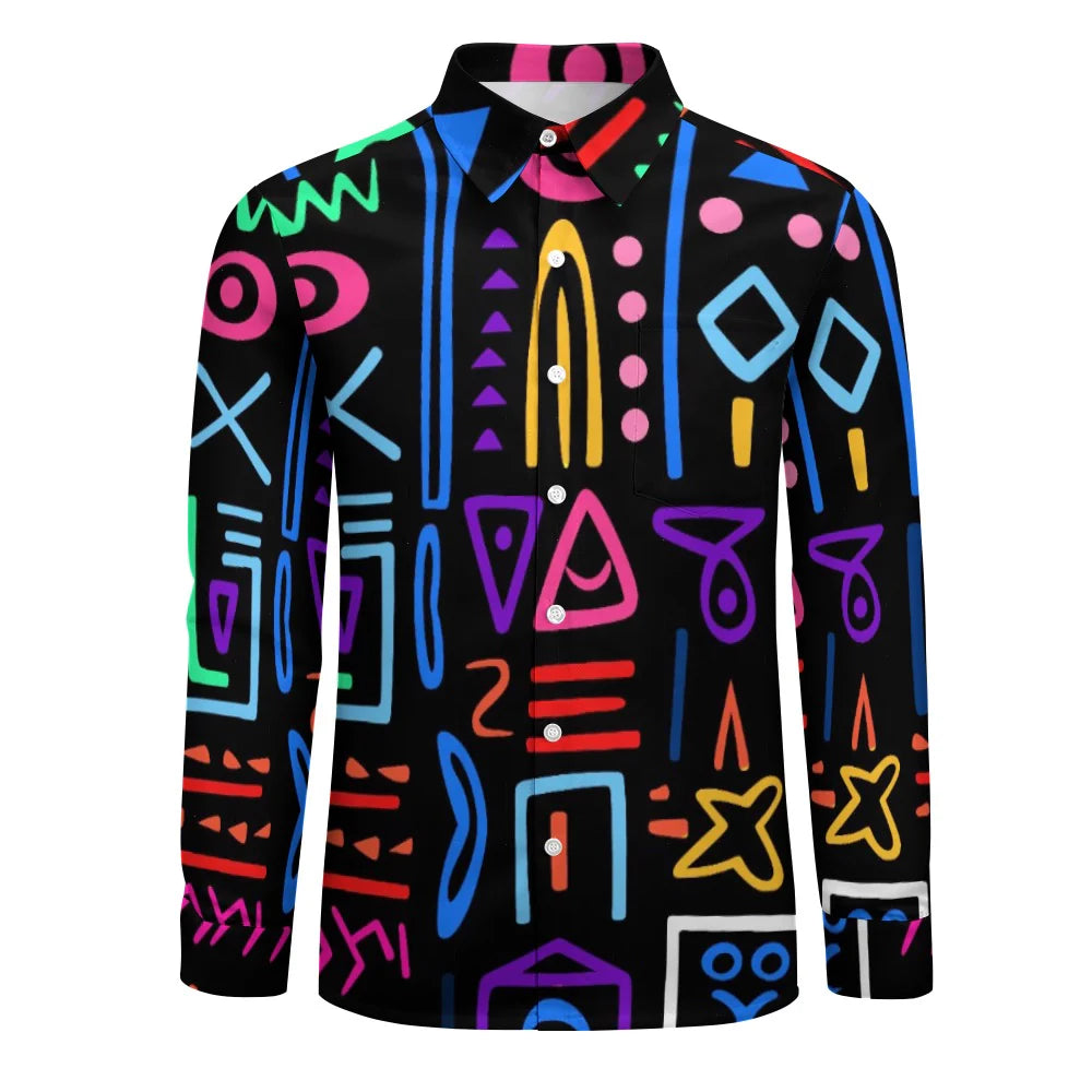 Peach Velvet Casual One Pocket Long Sleeve Shirt HPM