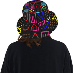 AfroCentrc Pattern  Black culture Black History Harlem Renaissance Unisex Summer Bucket Hat( Harlem Print Magic)