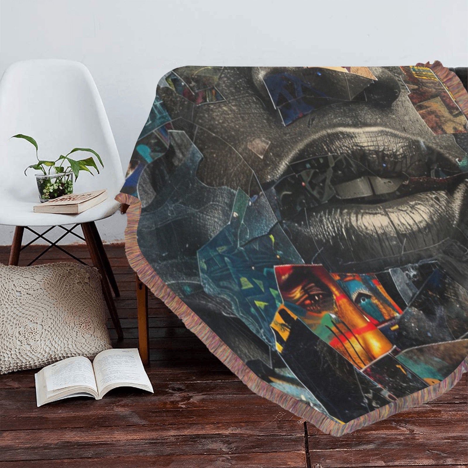 Ultra-Soft Mixed Green Fringe Blanket 60"x80"