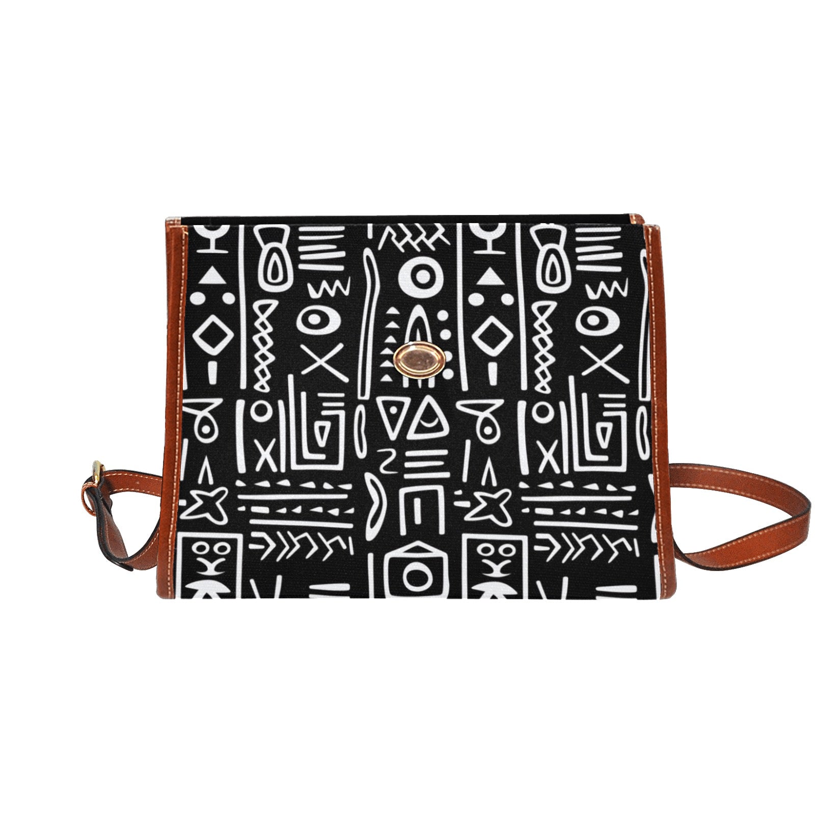 Waterproof Canvas Bag-Brown (All Over Print) (1641)