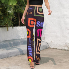 AfroCentrc Pattern  Black culture Black History Harlem Renaissance LP Flared Pants ( Harlem Print Magic)