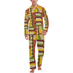 Men's V-Neck Long Pajama Set