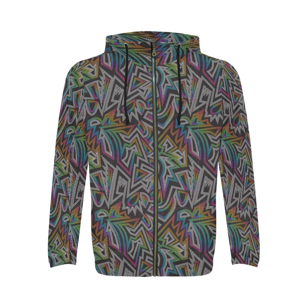 Men’s All Over Print Full-Zip Hoodie (Model H14)