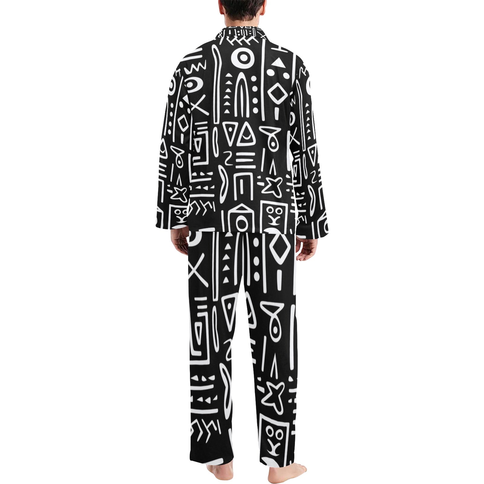 Men's V-Neck Long Pajama Set