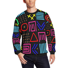 AfroCentrc Pattern  Black culture Black History Harlem Renaissance)Men's All Over Print Sweatshirt ( Harlem Print Magic
