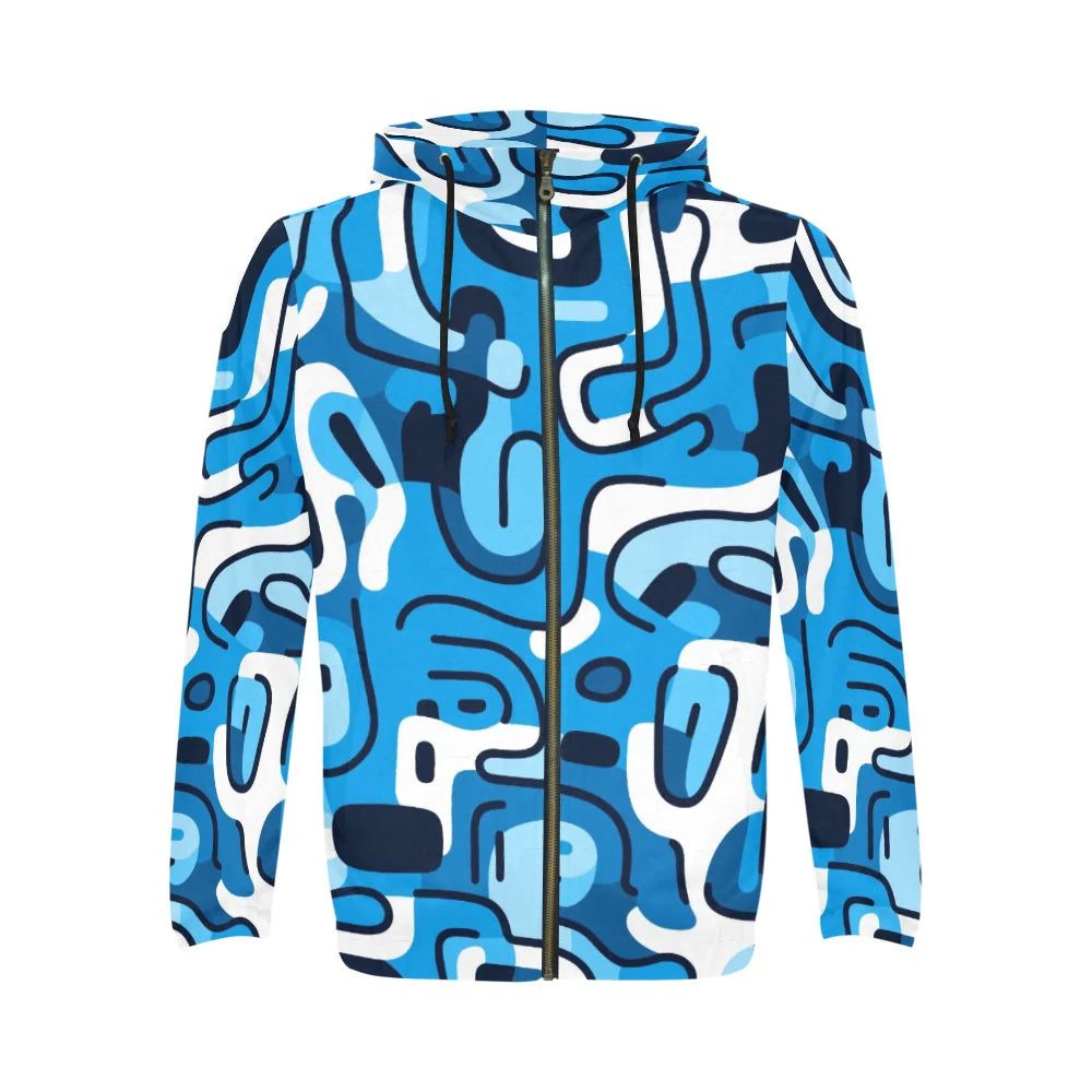 Sweat à capuche zippé pour homme, imprimé intégral (Modèle H14) 