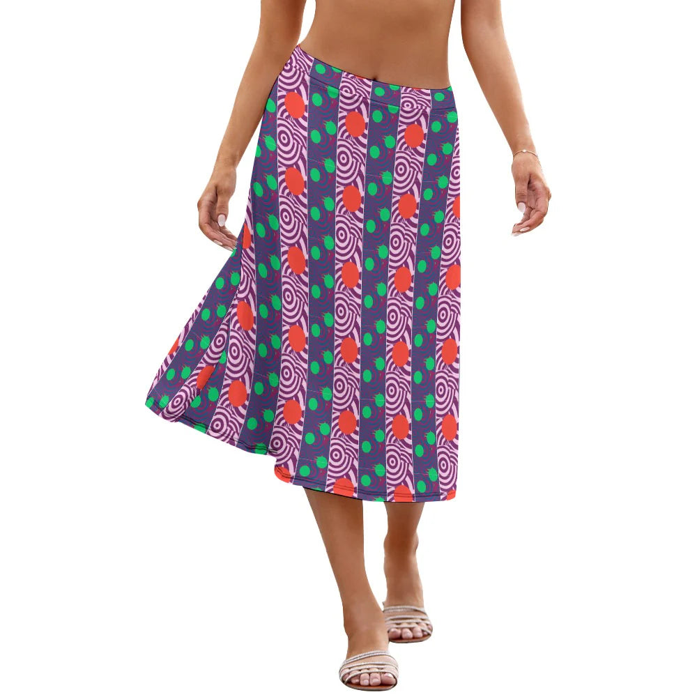 Jupe midi trapèze pour femme