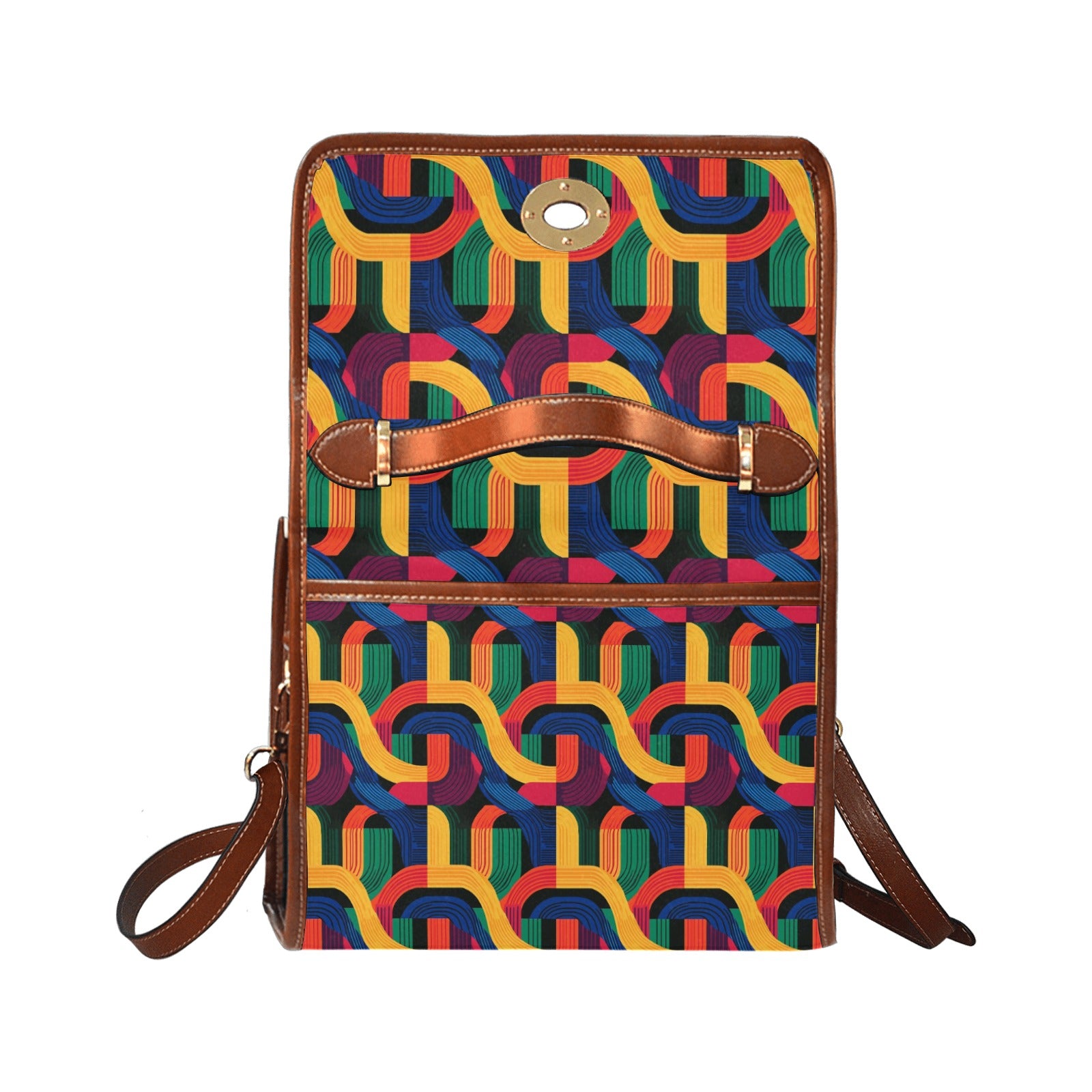 Waterproof Canvas Bag-Brown (All Over Print) (1641)