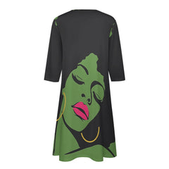 7-point sleeve dress