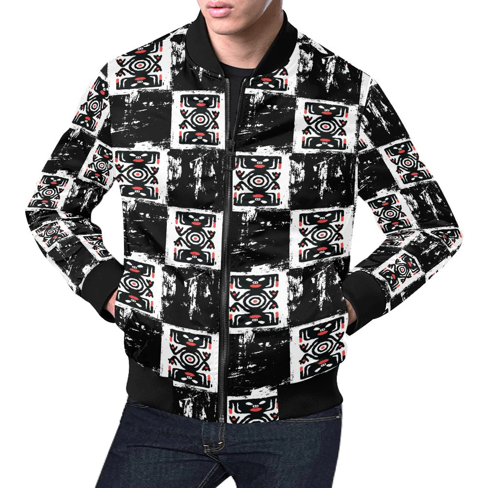 Men's All Over Print Casual Bomber Jacket