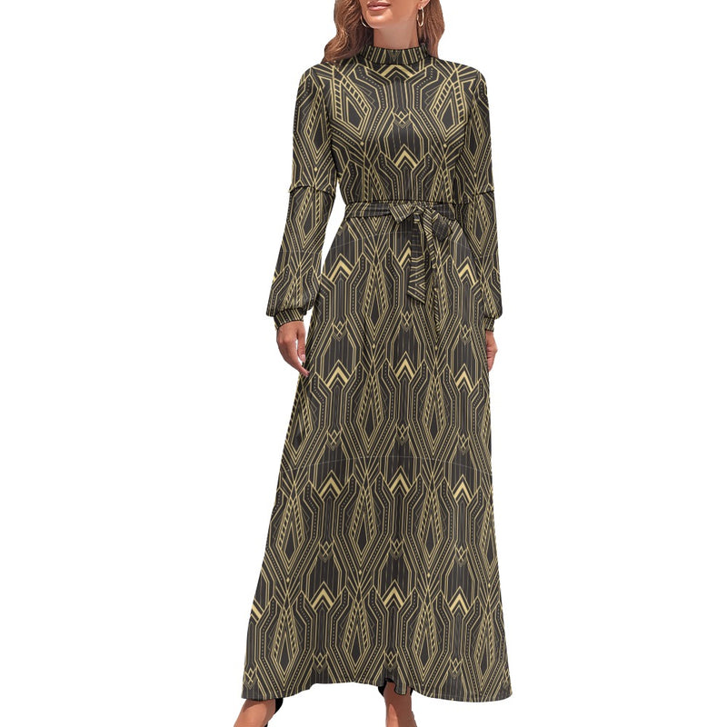 Women's Long Sleeve High Neck Dress