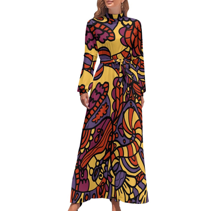 Women's Long Sleeve High Neck Dress