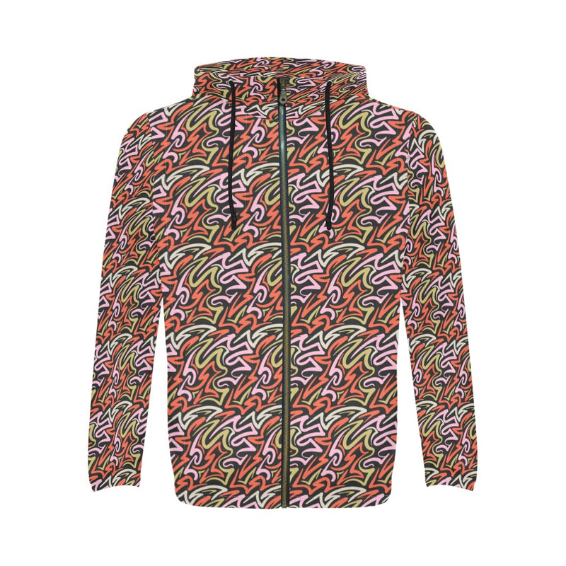 Men's All Over Print Full Zip Hoodie (Model H14)