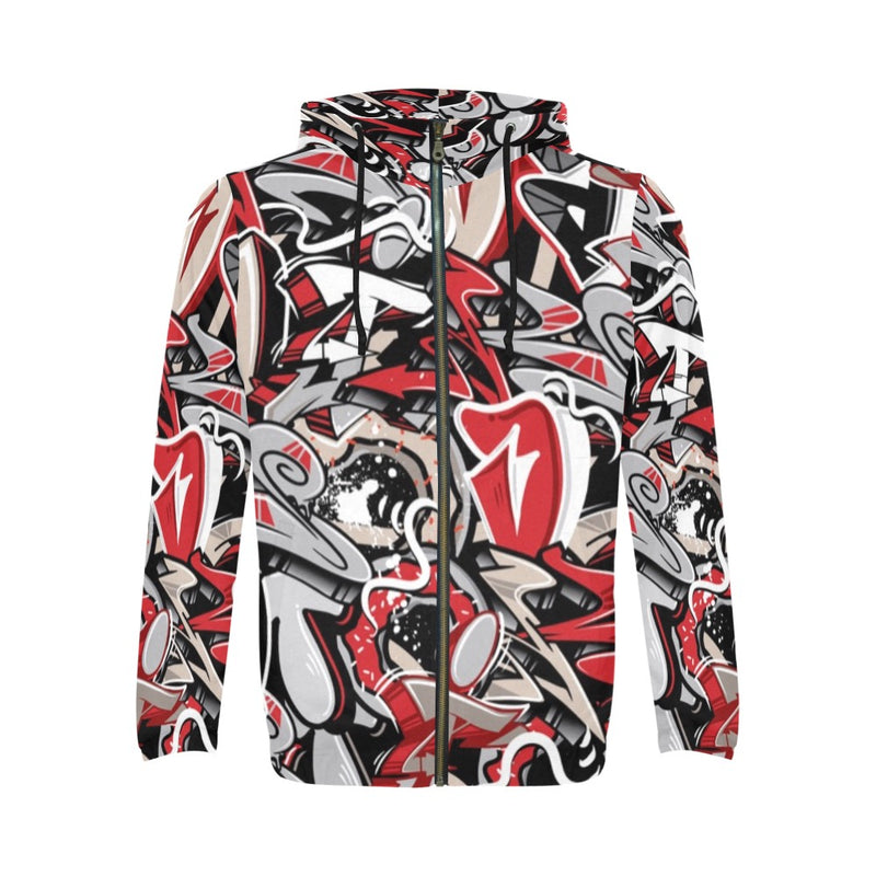 Men's All Over Print Full Zip Hoodie (Model H14)