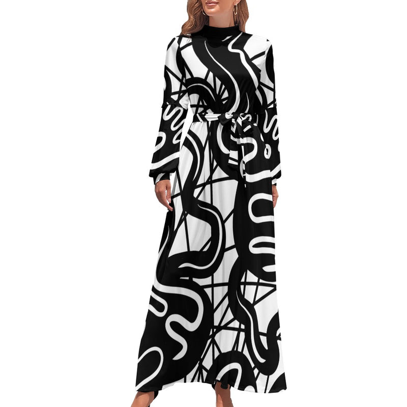 Women's Long Sleeve High Neck Dress