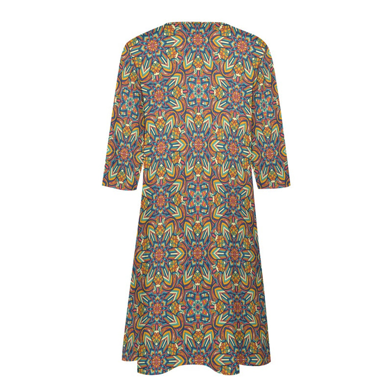 Robe à manches 7 pointes pour femme