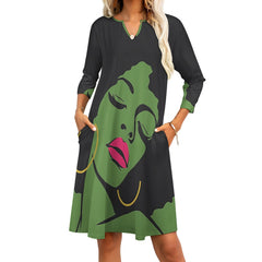 7-point sleeve dress