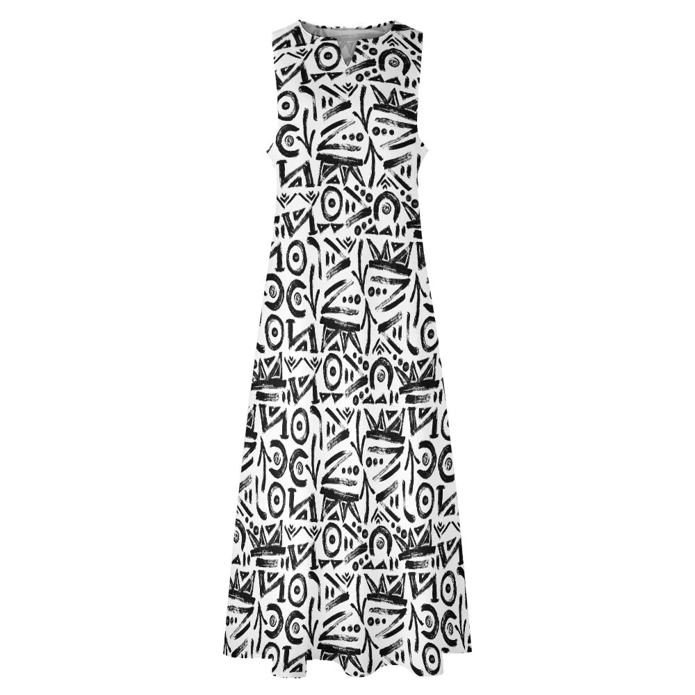 Women's Sleeveless V-Neck A-Line Dress
