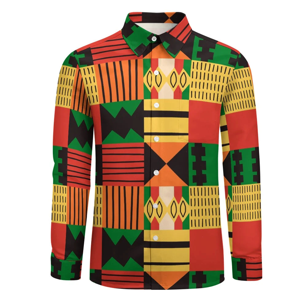 Peach Velvet Casual One Pocket Long Sleeve Shirt HPM